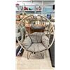 Image 1 : RATTAN EGG CHAIR WITH GREY CUSHIONS