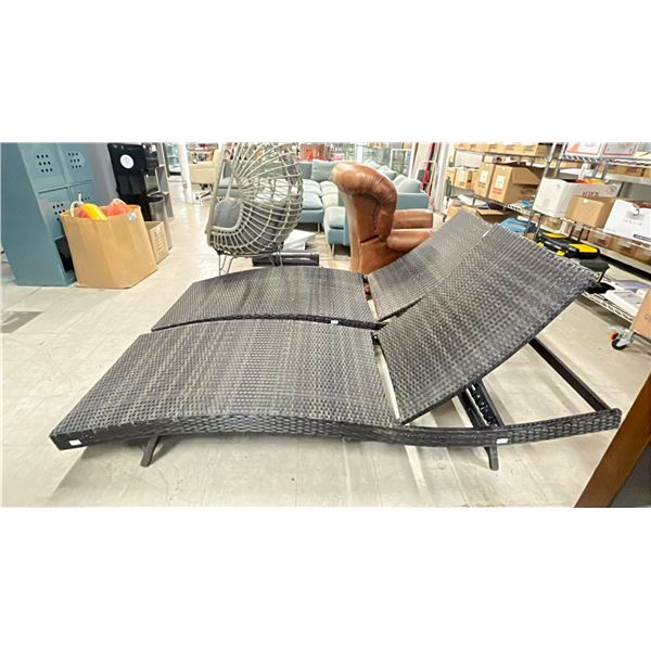 TWO RATTAN OUTDOOR PATIO LOUNGERS