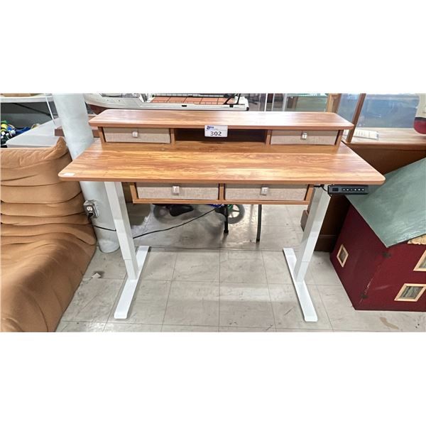 HEIGHT ADJUSTABLE DESK WITH FOUR STORAGE SECTIONS *TESTED WORKING*