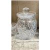 Image 4 : BOX OF DECORATIVE GLASSWARE & A BLUE VASE