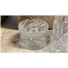 Image 5 : BOX OF DECORATIVE GLASSWARE & A BLUE VASE