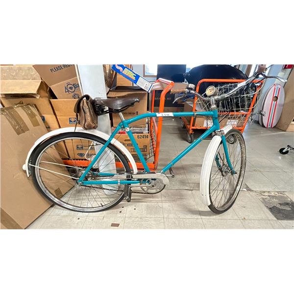 VINTAGE SINGLE SPEED BIKE WITH BASKET