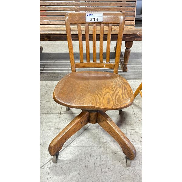 SMALL WOODEN MOBILE CHAIR