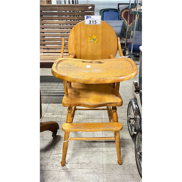 VINTAGE WOODEN HIGH CHAIR