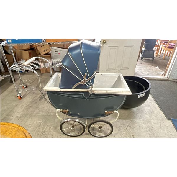 BLUE VINTAGE STROLLER