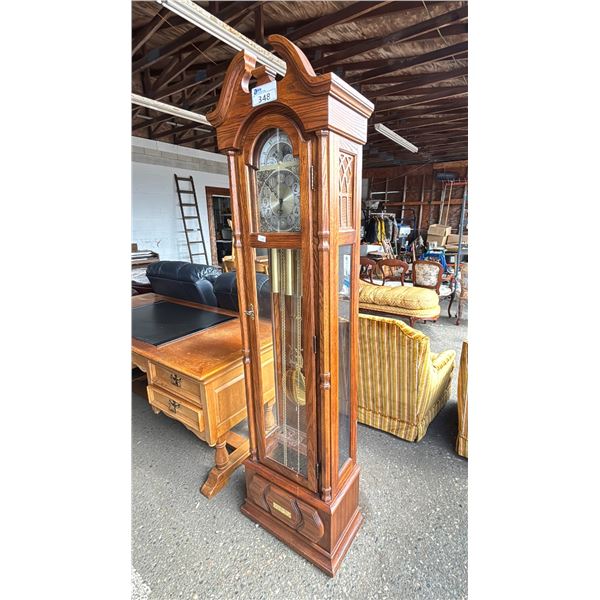 RIDGEWAY GRANDFATHER 77"H CLOCK