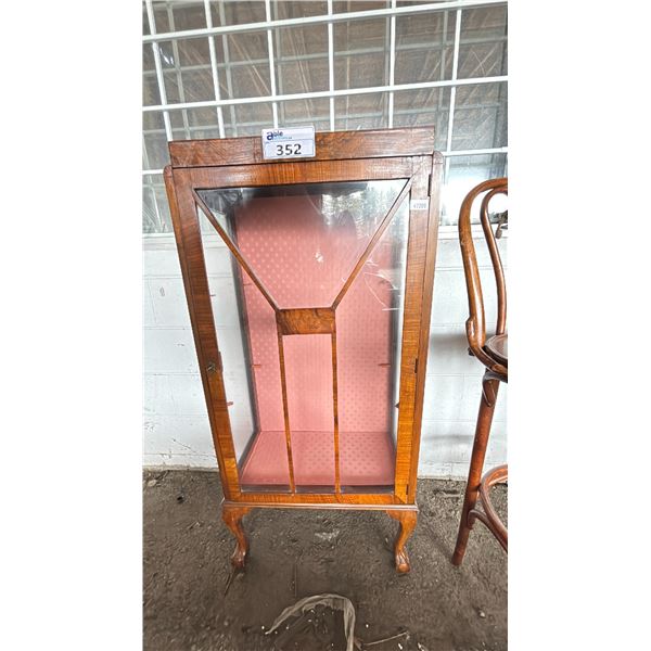 WOODEN FRAME GLASS DOOR STORAGE CABINET