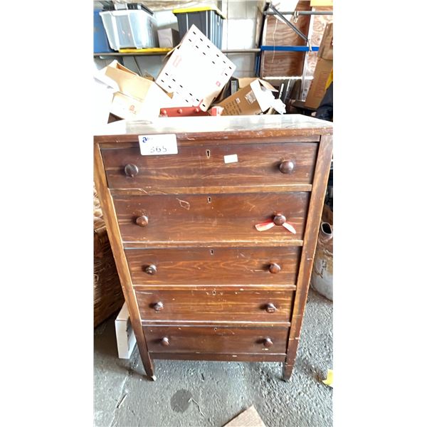 DARK WOODEN 6 DRAWER MOBILE DRESSER