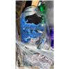Image 2 : PALLET OF STORAGE LOCKER GOODS - SUITCASES, GROCERY CART, AREA RUGS, RECYCLING BIN, LEATHER BACK