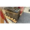 Image 5 : PALLET OF ANTIQUE GLASS RACKS, GLASS MILK JARS, WOODEN CRATES, METAL TOOL CHEST & MORE *MUST TAKE