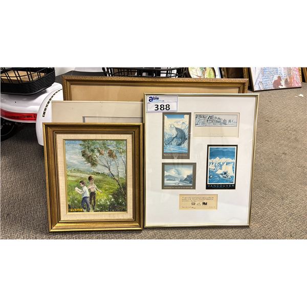 (4) ASSORTED FRAMED PAINTINGS & PRINTS