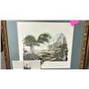Image 2 : FRAMED LITHOGRAPH & 2 FRAMED PAINTINGS: SIGNED