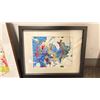 Image 3 : 2 FRAMED & MATTED POURED ACRYLIC PAINT ART