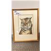 Image 2 : (2) FRAMED ANIMAL PAINTINGS BY SALLY HEWITT