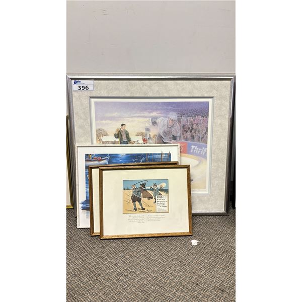 (4) ASSORTED FRAMED PRINTS
