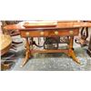 Image 2 : TWO DRAWER ENTRYWAY TABLE WITH FLIP UP SIDES & A WOODEN TRAY