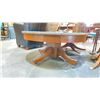 Image 2 : ROUND COFFEE TABLE WITH GLASS TOP - APPROX. 42" DIAMETER X  19.5"H