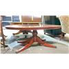 Image 3 : DARK WOODEN OVAL COFFEE TABLE - APPROX. 44"W X 30"D X 17"H & WOODEN MAGAZINE HOLDER