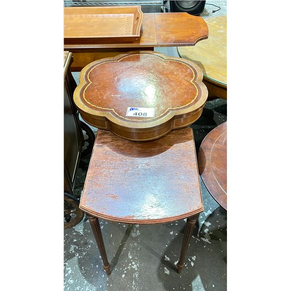FLORAL SHAPE SIDE TABLE & RECTANGULAR SIDE TABLE