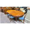 Image 1 : CIRCA 1850'S MAHOGANY CRANK TABLE WITH 6 BALLON BACK CHAIRS & MATCHING SIDEBOARD; TABLE MEASURES -