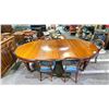 Image 2 : CIRCA 1850'S MAHOGANY CRANK TABLE WITH 6 BALLON BACK CHAIRS & MATCHING SIDEBOARD; TABLE MEASURES -