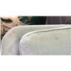 Image 2 : TWO GREEN UPHOLSTERED ARMCHAIRS