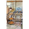 Image 1 : 4 TIER WOODEN CORNER SHELF & VINTAGE VALET STAND