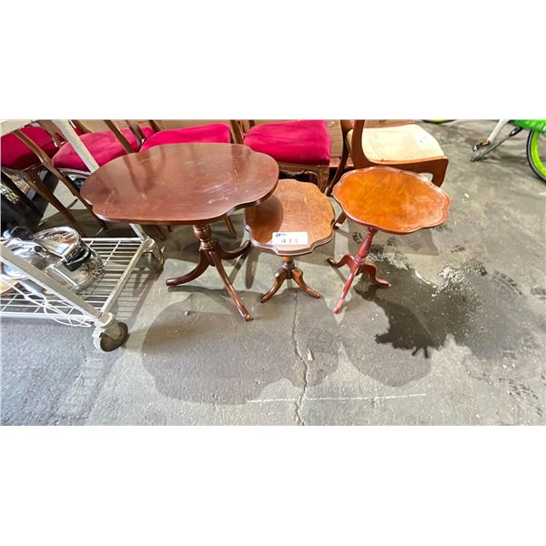 THREE SMALL ANTIQUE SIDE TABLES
