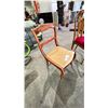 Image 3 : FOUR DARK WOODEN RED PADDED DINING CHAIRS & ONE DARK WOODEN VANITY CHAIR