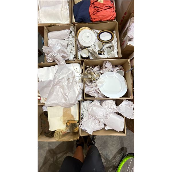 PALLET OF GLASSWARE, DECOR, VINTAGE DOLLS, ANTIQUE LIGHT & MORE *MUST TAKE ALL ON PALLET*