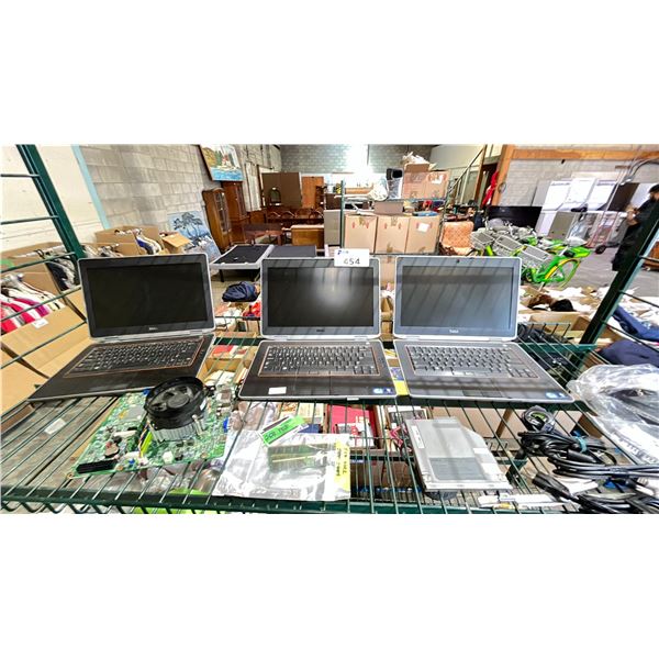 THREE DELL COMPUTERS & COMPUTER COMPONENTS  *NO CHARGERS/HARD DRIVE REMOVED*