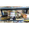 Image 1 : SHELF OF ANTIQUE DECOR, PITCHER, FORKS, SAILBOAT, WOODEN WALL CLOCK & MORE