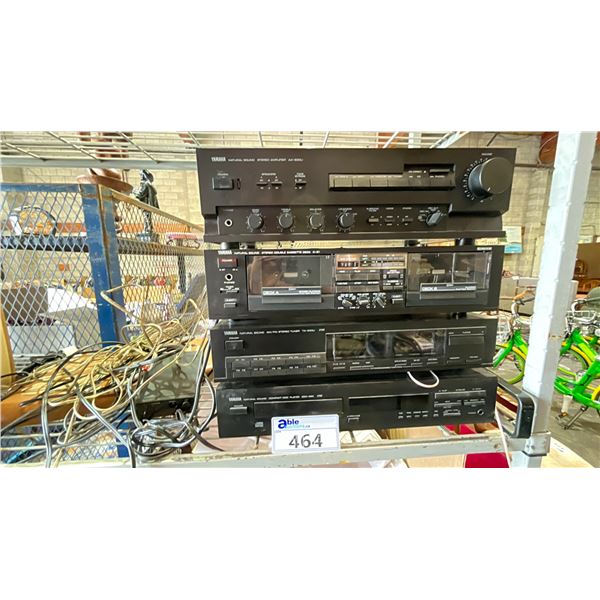 FOUR YAMAHA SOUND SYSTEMS WITH SOME CABLES