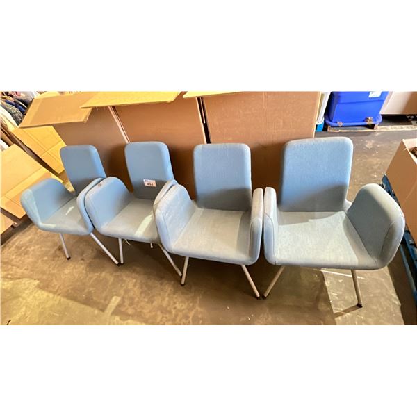 4 BLUE UPHOLSTERED CHAIRS