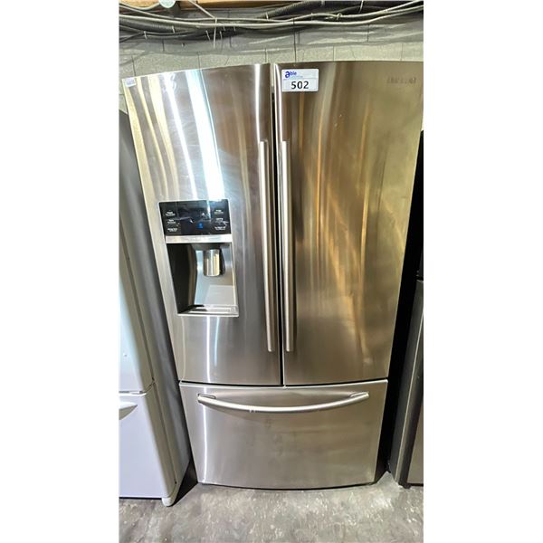 SAMSUNG STAINLESS STEEL 36 W FRENCH DOOR BOTTOM FREEZER REFRIGERATOR WITH WATER & ICE DISPENSER