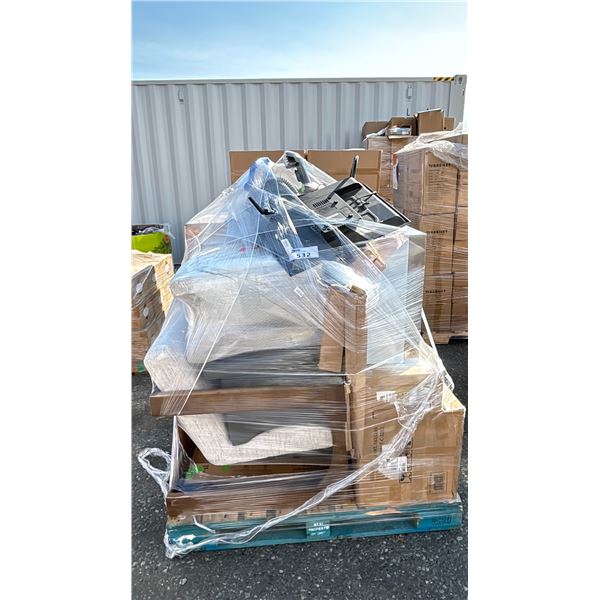 PALLET OF ASSORTED TVS, FURNITURE & MORE *MUST TAKE ALL ON PALLET/ UNKNOWN WORKING CONDITION MAY BE