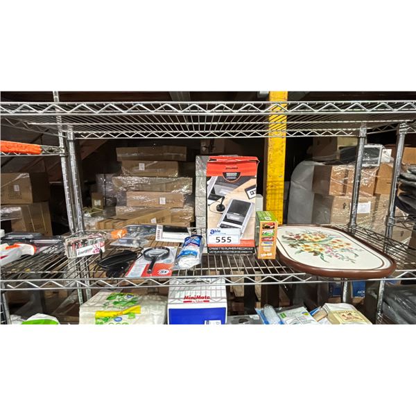 CASSETTE PLAYER/RECORDER, BATTERIES, DECORATIVE TRAY, COMPOST BAGS & MORE