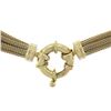 Image 4 : Italian 14k Gold 17" Multi Strand Wheat Mesh Link Chain Necklace Knot Center