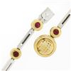 Image 7 : Antonini 18K TT Gold Round Bezel Citrine Diamond Ruby 16.5" Fancy Link Necklace