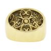 Image 7 : Estate 14k Gold 2 ctw Green Emerald & Diamond Wide Unique Polished Cigar Band Ri