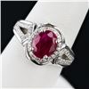 Image 3 : 2.89 ctw BURMESE Ruby and 0.31 ctw Diamond Platinum Ring (GIA CERTIFIED)