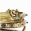 Image 9 : Vintage 14k Gold Multi Gemstone Enamel Coiled Snake Open Hinged Bangle Bracelet
