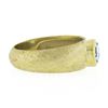 Image 5 : MAZ 14k Yellow Gold Oval Bezel Aquamarine Solitaire Textured Cocktail Band Ring