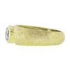 Image 6 : MAZ 14k Yellow Gold Oval Bezel Aquamarine Solitaire Textured Cocktail Band Ring