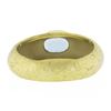 Image 7 : MAZ 14k Yellow Gold Oval Bezel Aquamarine Solitaire Textured Cocktail Band Ring