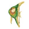 Image 1 : 18k Gold Multi-colors Enamel Work Detailed Banner Fish Pin Brooch w/ Diamond Eye