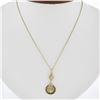 Image 1 : Antique Gold 0.14 ctw Diamond Open Work Floral Drop Dangle Lavalier Pendant