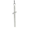 Image 4 : Solid White Gold 0.30 ctw Round Diamond Cross Pendant & 18" Box Link Chain