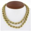 Image 1 : Milor 18K Gold 32" Long 7.8mm Wide Textured Rope Wrapped w/ Box Chain Necklace