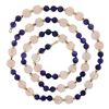Image 3 : Carved Pink Quartz & Round Amethyst 14k Gold Spacers Clasp Long Strand Necklace